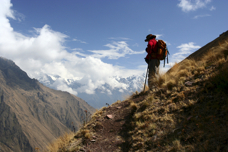 A hiker on the Inca Trail, Peru