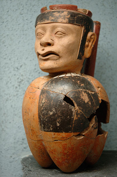 Tiwanaku ceramic vessel in museum in La Paz, Bolivia