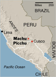 Map of Peru and Machu Picchu