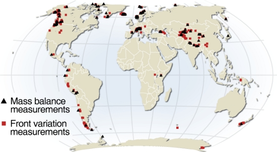 A Map of World glaciers