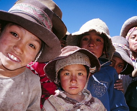 Farm children in the Peruvian Andes